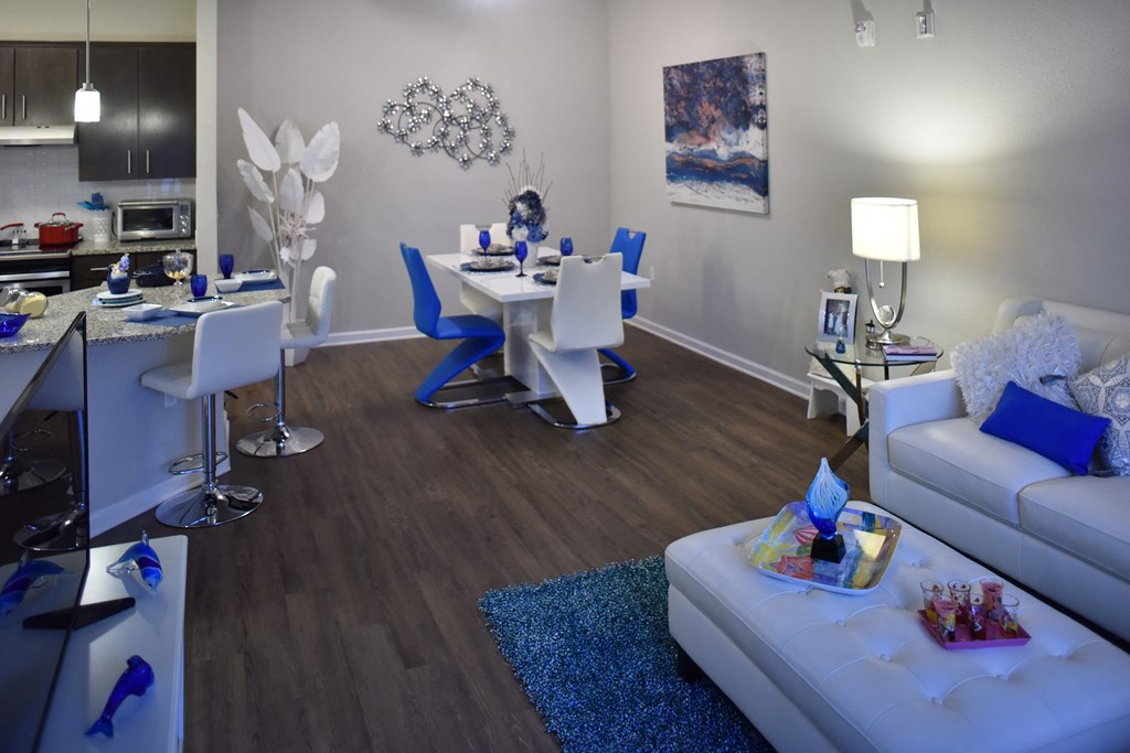 Living Room With Dining Area at Arbours at Crown Point, Ocoee, FL, 34761