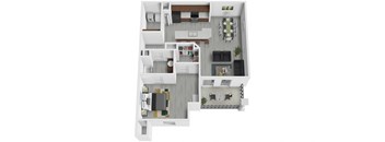 1 Bedroom Floor Plan at Arbours at Crestveiw, Crestview, 32539