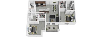 Two Bedroom Floor Plan at Arbours at Crestveiw, Crestview Florida
