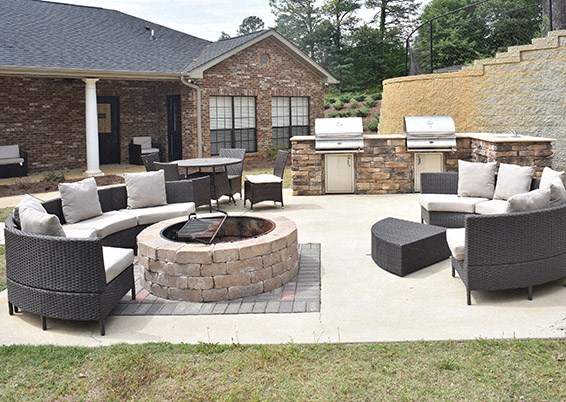 Outdoor Firepit Patio at Arbours at Cane Creek, Anniston