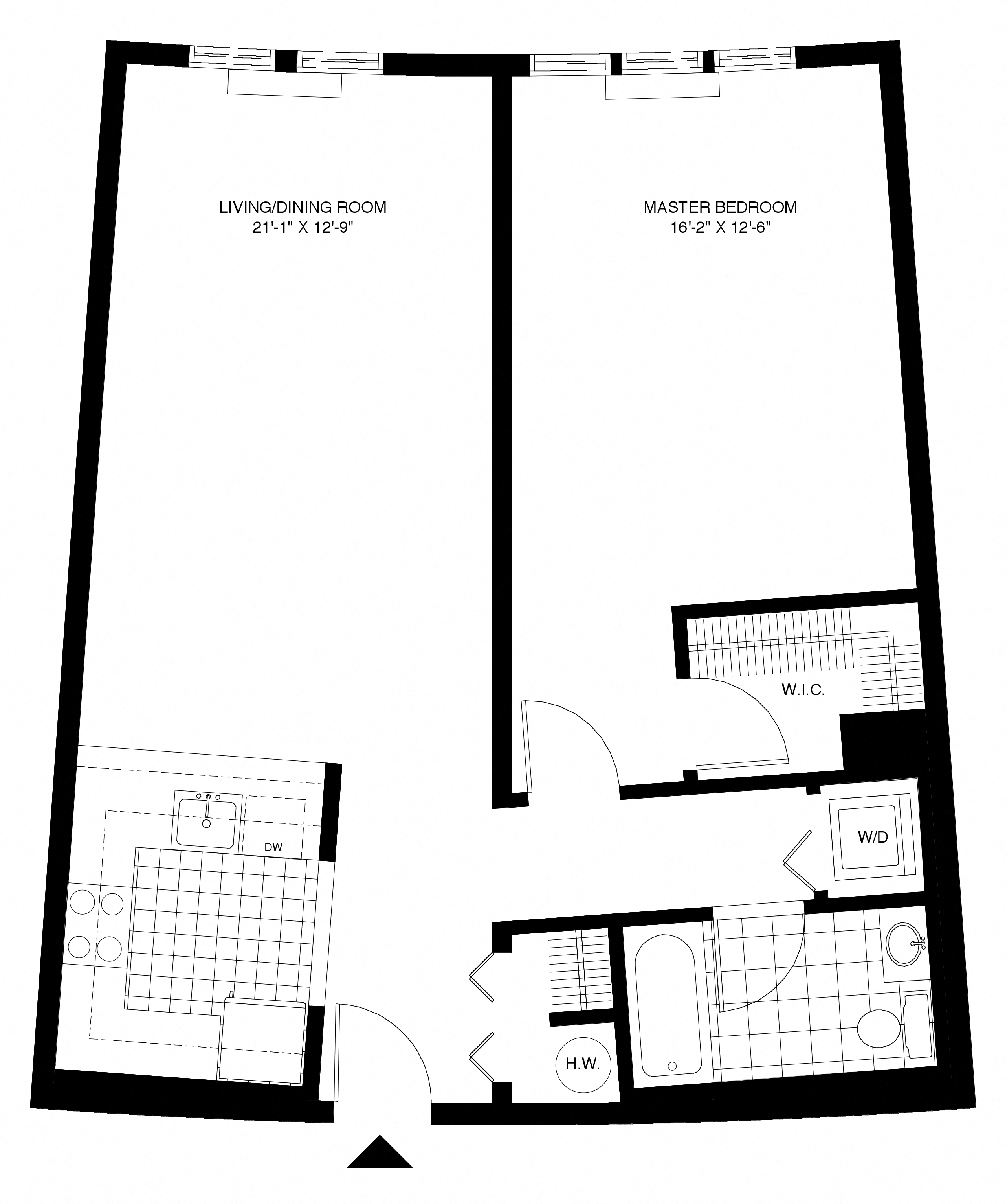 942 SF Floor Plan at Pier Village Apartments, Long Branch