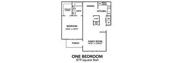 1BR 1BA (819 SF)