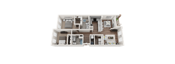 B1 Floorplan at Midtown Row Apartments, Montgomery, Alabama