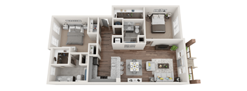 B2 Floorplan at Midtown Row Apartments, Alabama, 36106