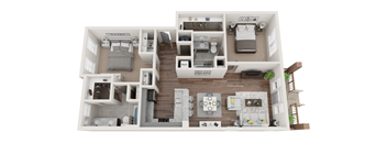 B2B Floorplan at Midtown Row Apartments, Alabama