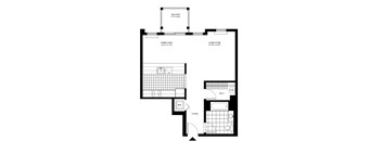A black and white image of a floor plan for a home.