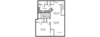 1BR 1BA 883sf