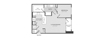 1BR 1BA (755 SF)