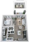 1BR 1BA (711 SF)