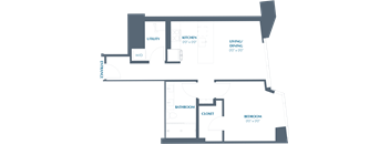 A10 Floor Plan at Eastline Residences Apartments, Dallas, TX, 75206