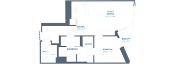 A12 Floor Plan at Eastline Residences Apartments, Dallas, 75206