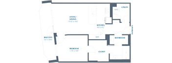 A13 Floor Plan at Eastline Residences Apartments, Dallas, Texas