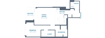 A14 Floor Plan at Eastline Residences Apartments, Dallas