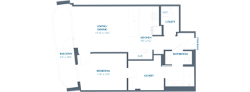 A15 Floor Plan at Eastline Residences Apartments, Texas