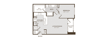 1BR 1BA (767 SF)