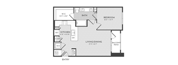 1BR 1BA (767 SF)