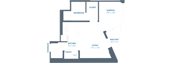 A2 Floor Plan at Eastline Residences Apartments, Texas