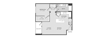 1BR 1BA (A5 - 862 SF)
