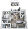 1BR 1BA (737 SF)