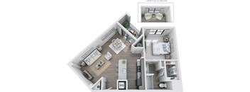 1BR 1BA (849 SF)