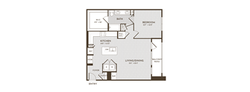1BR 1BA (949 SF)