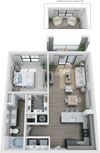 1BR 1BA (780 SF)