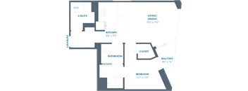 A5 Floor Plan at Eastline Residences Apartments, Dallas, 75206