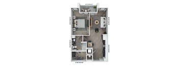 A6 Floor Plan at District 757 Apartments, Norfolk, 23502