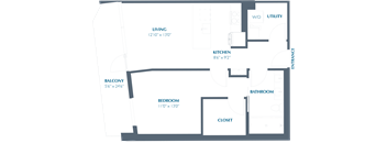 A8 Floor Plan at Eastline Residences Apartments, Texas