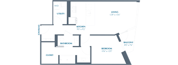 A9 Floor Plan at Eastline Residences Apartments, Texas, 75206