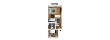 AA 1Bed 1Bath Floor Plan at Atlantic Pointe Apartments, New Jersey, 07716