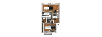 CD 1Bed 1Bath Floor Plan at Atlantic Pointe Apartments, Atlantic Highlands, NJ