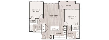 2BR 2BA_986 SF at Fifty02 Westover Hills, Texas, 78251