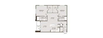 1BR 1BA (1227 SF)