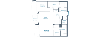 B2 Floor Plan at Eastline Residences Apartments, Dallas, TX