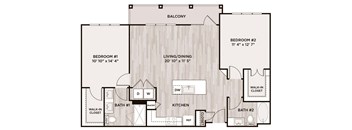 2BR 2BA_1138 SF at Fifty02 Westover Hills, San Antonio, TX, Texas