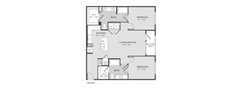 2BR 2BA (1111 SF)