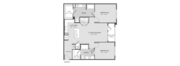 2BR 2BA (1157 SF)