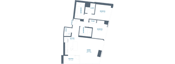 B3 Floor Plan at Eastline Residences Apartments, Dallas, 75206