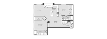 2BR 2BA (1445 SF)