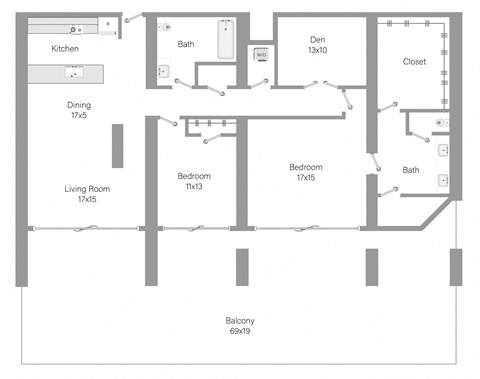 B4 Floor Plan at The Hamilton, Miami, 33137