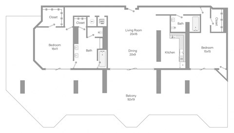 B5 Floor Plan at The Hamilton, Miami, Florida