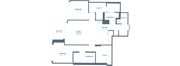 B6 Floor Plan at Eastline Residences Apartments, Texas