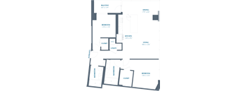 B7 Floor Plan at Eastline Residences Apartments, Texas, 75206