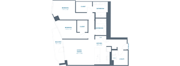 B9 Floor Plan at Eastline Residences Apartments, Dallas, TX, 75206