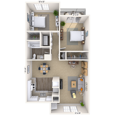 2Bed 1Bath at Lakeshore Landing Apartments, Ridgeland, 39157
