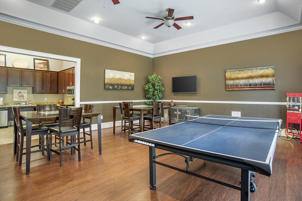 Game room at Broadstreet at EastChase Apartments, Montgomery, Alabama
