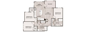 3BR 2BA_C1 - 1266 SF at Fifty02 Westover Hills, San Antonio, Texas