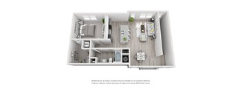 1BR 1BA (970 SF)