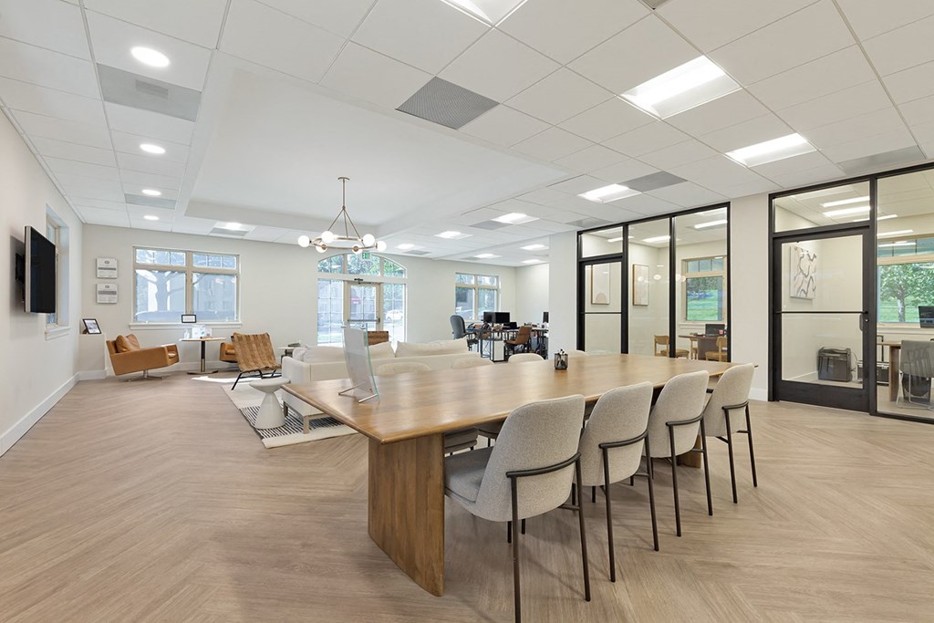 a large room with tables and chairs in it at Copper and Quarry Village, Maryland, 21209